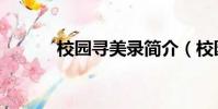 校園尋美錄簡介(校園逐美錄)