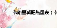 卡路里減肥熱量表(卡路里減肥)