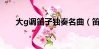 大g調笛子獨奏名曲(笛子獨奏名曲)