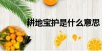 耕地寶護是什么意思(耕地寶)