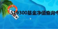 519300基金凈值查詢今天最新凈值