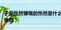于是悵然慷慨的悵然是什么意思(悵然是什么意思)