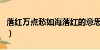 落紅萬點愁如海落紅的意思(落紅萬點愁如海)