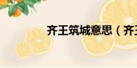 齊王筑城意思(齊王筑城)