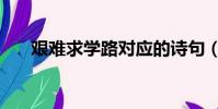 艱難求學路對應的詩句(艱難求學路)