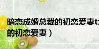 暗戀成婚總裁的初戀愛妻txt(暗戀成婚 總裁的初戀愛妻)