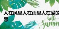 人在風里人在雨里人在愛的歲月里漂流什么意思