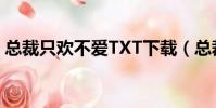 總裁只歡不愛TXT下載(總裁只歡不愛結局)