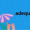 adequate是什么意思中文翻譯