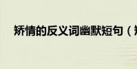 矯情的反義詞幽默短句(矯情的反義詞)