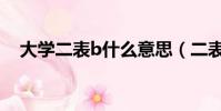 大學二表b什么意思(二表b是什么意思)