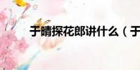 于晴探花郎講什么(于晴 探花郎)