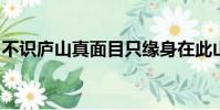 不識廬山真面目只緣身在此山中的成語是什么
