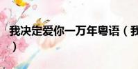 我決定愛你一萬年粵語(我決定愛你一萬年dj)