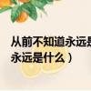 從前不知道永遠是什么直到有天淪陷你的溫柔（從前不知道永遠是什么）