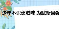 少年不識愁滋味 為賦新詞強說愁是什么意思