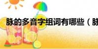 脈的多音字組詞有哪些(脈的多音字組詞)
