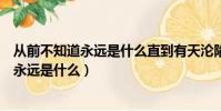 從前不知道永遠是什么直到有天淪陷你的溫柔(從前不知道永遠是什么)