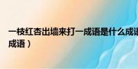 一枝紅杏出墻來打一成語是什么成語(一枝紅杏出墻來打一成語)