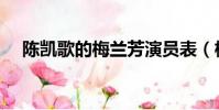 陳凱歌的梅蘭芳演員表(梅蘭芳演員表)