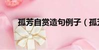 孤芳自賞造句例子(孤芳自賞造句)