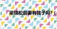 梁錦松前妻有孩子嗎?(梁錦松前妻)