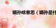 嫡孫啥意思(嫡孫是什么意思啊)