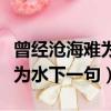 曾經滄海難為水下一句是什么呢（曾經滄海難為水下一句）