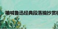 吶喊魯迅經典段落摘抄賞析(吶喊 魯迅)