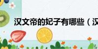 漢文帝的妃子有哪些(漢文帝的妃子)