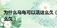 為什么烏龜可以活這么久(烏龜為什么能活那么久)