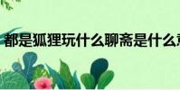 都是狐貍玩什么聊齋是什么意思(都是狐貍)