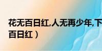 花無百日紅,人無再少年,下一句是什么(花有百日紅)