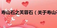 壽山石之芙蓉石(關于壽山石之芙蓉石簡介)