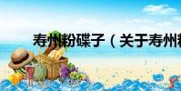 壽州粉碟子(關于壽州粉碟子簡介)