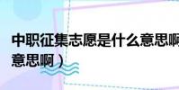 中職征集志愿是什么意思啊(征集志愿是什么意思啊)