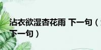 沾衣欲濕杏花雨 下一句(沾衣欲濕杏花雨的下一句)