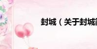 封城(關于封城簡介)