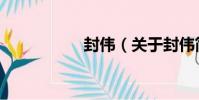 封偉(關于封偉簡介)