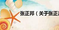張正邦(關于張正邦介紹)