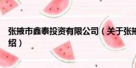 張掖市鑫泰投資有限公司(關于張掖市鑫泰投資有限公司介紹)