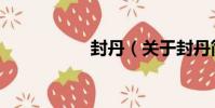 封丹(關于封丹簡介)