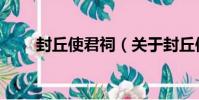 封丘使君祠(關于封丘使君祠簡介)