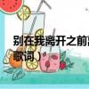 別在我離開之前離開 歌詞是什么歌（別在我離開之前離開 歌詞）