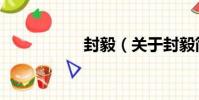 封毅(關于封毅簡介)