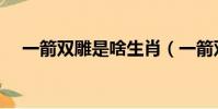 一箭雙雕是啥生肖(一箭雙雕打一生肖)
