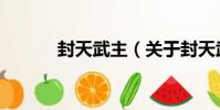 封天武主(關于封天武主簡介)