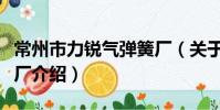 常州市力銳氣彈簧廠(關于常州市力銳氣彈簧廠介紹)