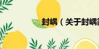 封嵎(關于封嵎簡介)