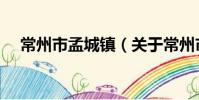 常州市孟城鎮(關于常州市孟城鎮介紹)